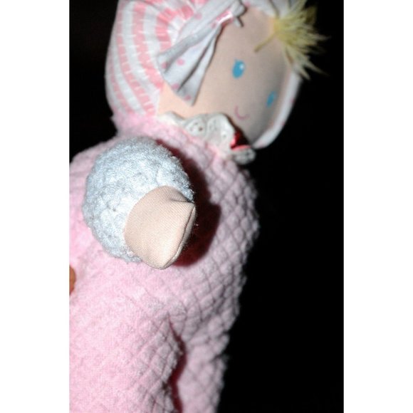 Eden Pink Baby Doll Plush 10" Thermal Weave Waffle Stuffed Animal Toy - Picture 5 of 6